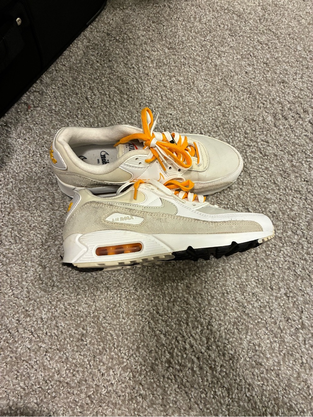 Nike Cream and Orange Air Max Sneakers